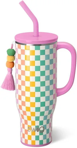 Miniatura 40 de Swig Life - Taza Mega de 40 onzas, Taza de 40 oz con asa y pajita, apta para portavasos, apta para lavavajillas, taza aislante extra grande