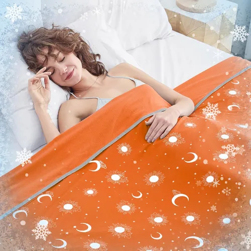 Miniatura 20 de inhand Manta refrescante (50 x 60 pulgadas), mantas refrescantes de doble cara para personas que duermen con calor, manta de verano fresca, suave
