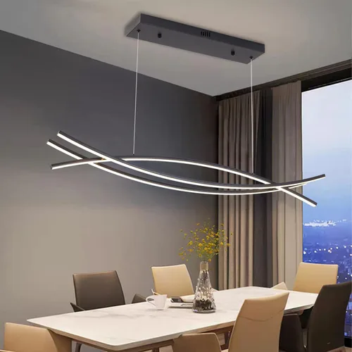 Miniatura 9 de Lámpara Colgante Moderna - Candelabro LED Dorado para Comedor con Giro Creativo en Forma de Serpiente - Iluminación LED Galvanizada en Oro para Isla