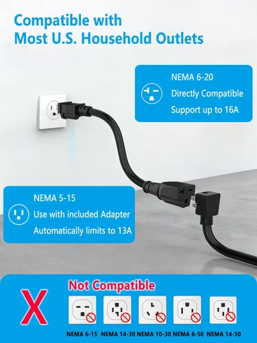 Miniatura 3 de Cargador EV, 16Amp 110V/240V Portátil Nivel 1 Nivel 2 Estación de carga de vehículos eléctricos con enchufe NEMA 6-20 y adaptador NEMA 5-15