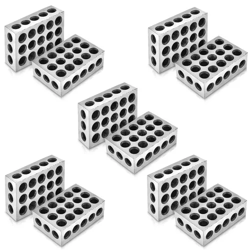 waltyotur 5 pares de precisión 1-2-3 bloques 23 agujeros 1 x 2 x 3 bloques 0.0002 maquinista 123 reemplazo de plantilla para fresadora utilizada