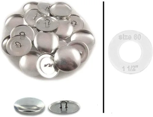 i Craft for Less - Botones tamaño 60 (1 1/2") para cubrir/autocubrir botones con respaldo de alambre – Cantidad 25 (con plantilla de plástico)