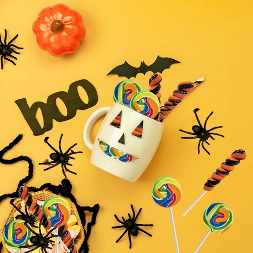 Miniatura 7 de Fruidles Paleta variada de remolinos de Halloween, sabor a fruta mixta, envuelta individualmente (paquete de 12)