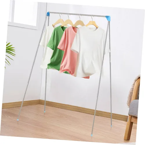 Miniatura 6 de Perchas de ropa prácticas Plegables Piso de pie Ropa Airer Balcón Estante de ropa retráctil Estante de lavandería