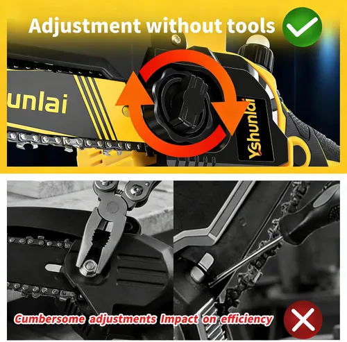 Miniatura 6 de Mini motosierra inalámbrica de 8 pulgadas y 6 pulgadas, motosierra de mano con batería pequeña con 2 baterías de 4000 mAh, motosierra eléctrica sin