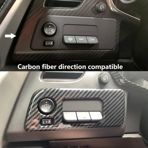 Miniatura 4 de Para Corvette C7 Fibra de Carbono Interruptor de Faro Cubierta Accesorios para 2014-2019 Chevrolet Corvette C7