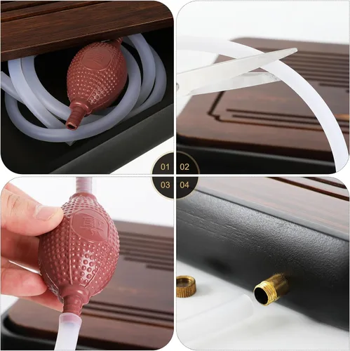 Miniatura 7 de Ufine Bandeja de té de gongfu de bambú de 15 pulgadas con drenaje de almacenamiento de agua Bandeja de servir de té chino Kung Fu Bandeja de mesa