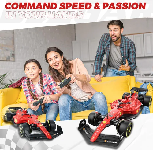Miniatura 5 de BEZGAR Auto a control remoto Ferrari F1 75 1:18 - Coche de carreras RC de 2.4GHz con librea auténtica, pegatinas adhesivas DIY - F1 con licencia