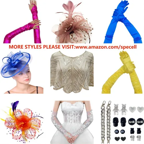 Miniatura 3 de Specell Womens Mesh Gloves 100% Pure Mulberry Silk 23.6" Elbow Length 1920s Wedding Bridal Evening Opera Elastic Silk Gloves