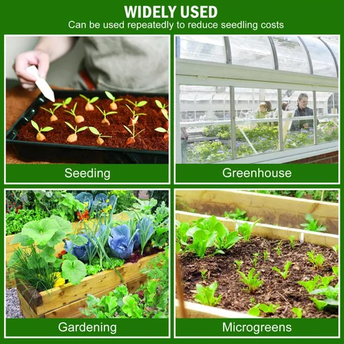 Miniatura 7 de YoleShy Paquete de 5 bandejas de inicio de semillas con cúpula reutilizables de plástico para cultivo de plantas con cúpulas de humedad espesadas