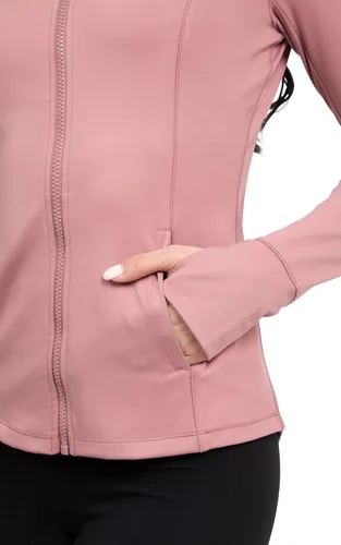 Miniatura 5 de Sudadera con capucha para mujer,manga larga, cierre completo, Yogalicious