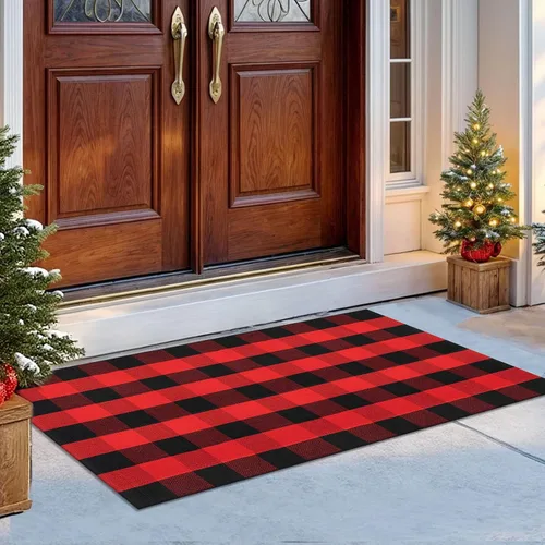 Miniatura 76 de IOHOUZE Alfombra Rayada Gris y Blanca - 27.5" X 43" Tapetes para Puerta Delantera al Aire Libre, Alfombra Lavable para Decoración de Porche