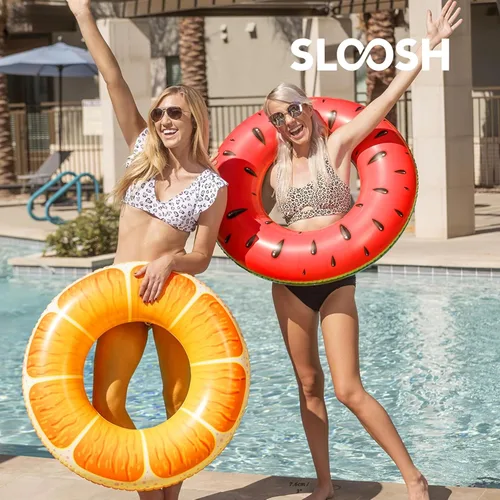 Miniatura 5 de Sloosh 4 Pack Inflatable Pool Floats, Pool Tube Rings, Swim Tubes, Floaties Toys, Beach Swimming Party Toys for Kids and Adults