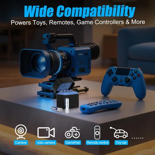 Miniatura 7 de Maxfree Paquete de 8 baterías recargables de litio AA con cargador - Cargador de doble propósito para AA Lithium y NiMH - Baterías dobles A de 1.5 V