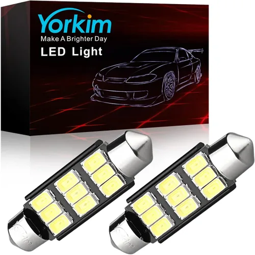 Miniatura 14 de Yorkim Bombilla LED De3175 de 1.102 in, color blanco, súper brillante, 1.102 in, 1.142 in, sin errores, CANBUS 6-SMD 2835 Chipsets para luces