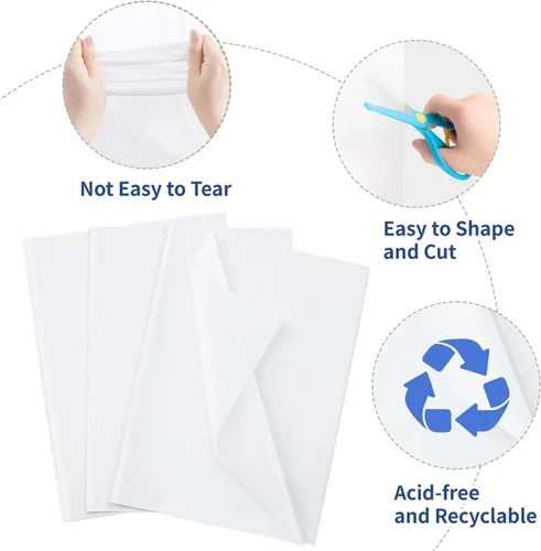 Miniatura 7 de Simetufy Papel de seda blanco para bolsas de regalo, 270 hojas de 20 x 20 pulgadas, papel de regalo blanco para embalaje, papel de seda de regalo a