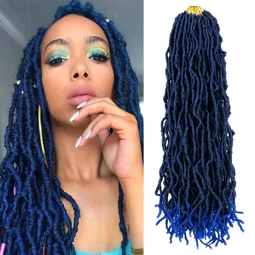 Miniatura 17 de Umylar - Paquetes de 7 rastas sintéticas de ganchillo de 24 pulgadas / 61 cm., extensiones de rastas suaves de diosa, cabello sintético de ganchillo