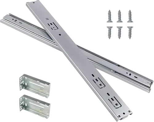 Miniatura 10 de Gobrico Rodamiento de bolas de extensión completa de cierre suave de 12 pulgadas para cajones de montaje trasero con soportes, 1 par