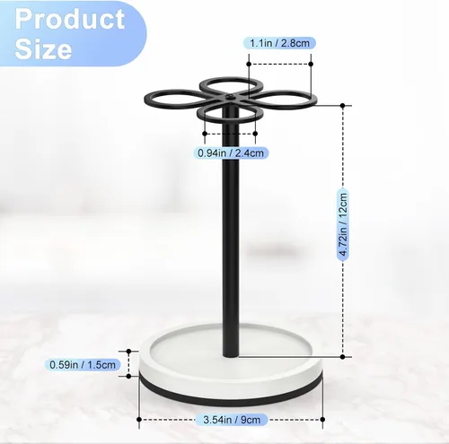 Miniatura 7 de Luxspire Soporte para cepillos de dientes, organizador de cepillos de dientes de acero inoxidable con base de tierra de diatomeas, soporte