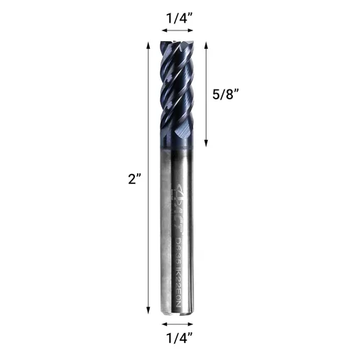 Miniatura 2 de ACCUT I4KES - Fresa cuadrada de carburo de 1/4 de pulgada, juego de brocas de fresado de 4 flautas para acero, acero endurecido forja, cobre