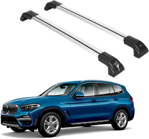 Miniatura 19 de ERKUL Barras transversales de techo de 220 libras para BMW X3 G01 2018-2024 Barras transversales de aluminio con bloqueo antirrobo para techo