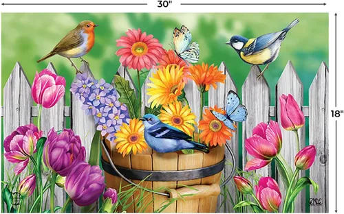 Miniatura 2 de Briarwood Lane Felpudo de pájaros y flores