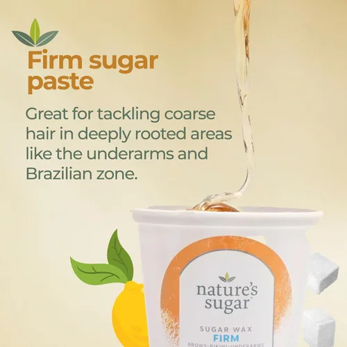 Miniatura 3 de Nature’s Sugar Pasta de Cera de Azúcar Firme para Depilación de Pelo Grueso - Cejas, Axilas y Bikini – Suave Sin Tiras para Cuerpo, Cara y Todo Tipo