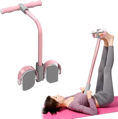Miniatura 7 de Entrenador Abdominal, Equipo de Entrenamiento para Abdominales, Cuerda Elástica de 6 Tubos para Fitness, Cuerda de Tensión para Dominadas, Banda
