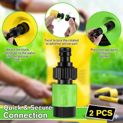 Miniatura 2 de Paquete de 2 adaptadores de manguera compatibles con adaptadores de manguera Karcher K1700 a K2300PS K3 Follow Me K1 Entrada a K5 Premium G220 a