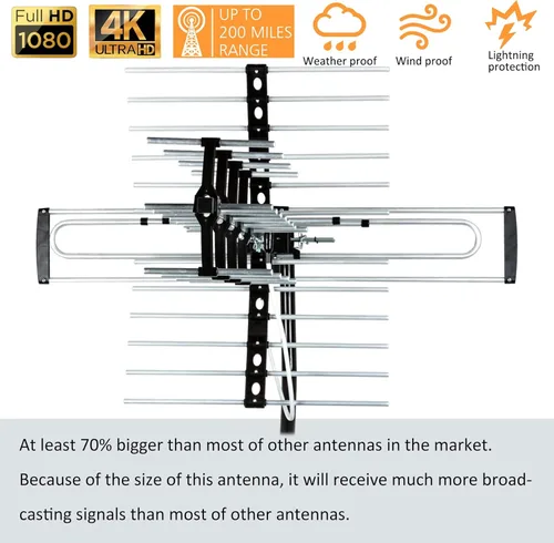Miniatura 3 de Five Star - Antena de TV para exteriores HDTV de hasta 320 kilómetros de largo alcance, antena de TV para instalar en ático o techo, antena OTA