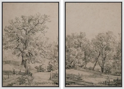 Miniatura 42 de MUDECOR Lienzo enmarcado para pared, bosque brumoso, reflejos, paisaje tranquilo, ilustraciones modernas, arte decorativo, bohemio, tranquilo/zen