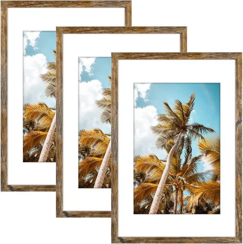 Miniatura 40 de Frametory, Marco de fotos de 11 x 14 pulgadas con paspartú para fotos de 8 x 10 pulgadas, moldeado ancho de vidrio de alta definición, accesorios
