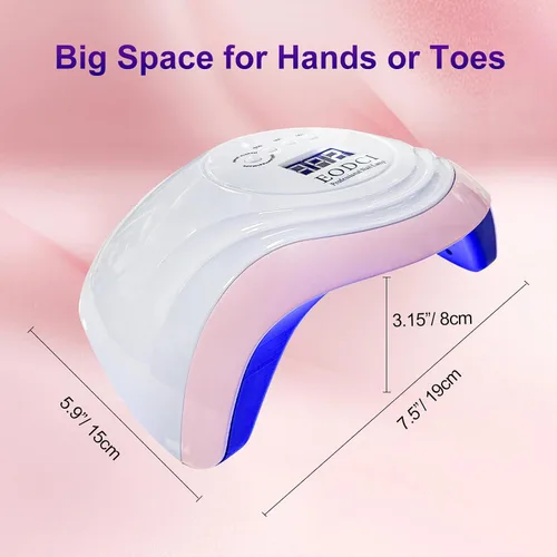 Miniatura 5 de eodci Lámpara de uñas LED UV de 168 W, luz UV para secador de uñas de gel, lámpara de curado de esmalte de uñas, sensor automático, luz profesional