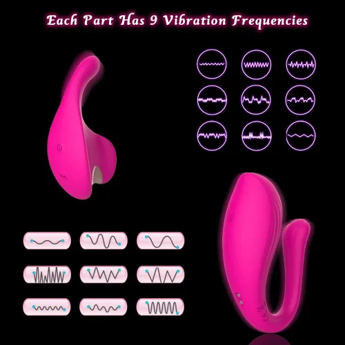 Miniatura 4 de Bragas vibratorias con aplicación y control remoto, vibrador portátil, Healexcer Smartphones Dual Motors Juguetes sexuales para adultos para Rosa