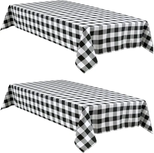 Miniatura 19 de Hiasan - Mantel rectangular a cuadros - Mantel lavable resistente a las manchas, al agua y a las arrugas, para comedor, 54 x 80 pulgadas