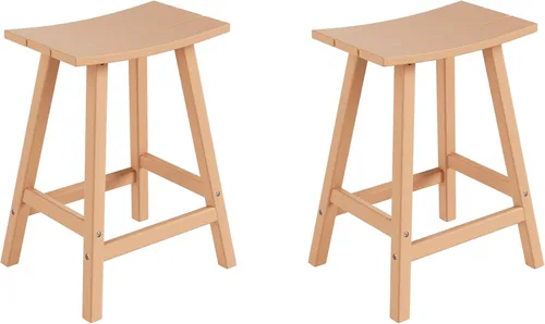 Miniatura 83 de WestinTrends Malibu - Juego de 2 taburetes para sillín para exteriores/patio, 24 alturas, color rojo