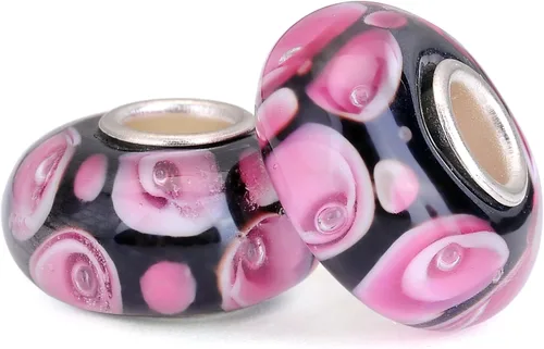 Miniatura 9 de RUBYCA Cuentas de cristal de Murano floral con núcleo de color plateado, ajuste europeo para hacer joyas, 6