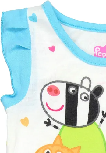 Miniatura 5 de Peppa Pig Pijama de poliéster suave para niñas pequeñas, Azul Patchwork