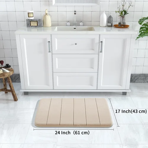 Miniatura 7 de Yimobra Alfombra de baño de espuma viscoelástica de tamaño grande de 24 x 17 pulgadas + forma de U de 24 x 20 pulgadas, suave y cómoda, súper