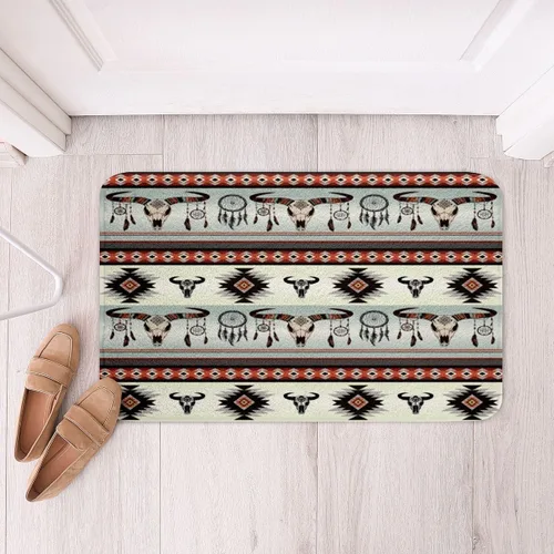 Miniatura 37 de Feelyou Aztec Bathroom Rugs Aztec Southwestern Printed Bath Mats for Bathroom Bohemian Bath Rugs for Shower Tub Cowboy Cowgirl Bathroom Accossories