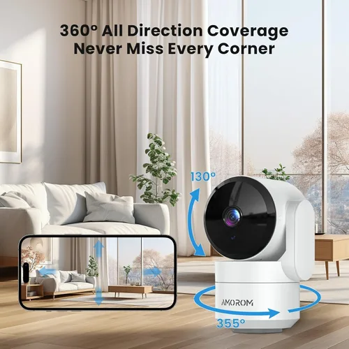 Miniatura 4 de Cámara AMOROM para mascotas 360° Cámaras de seguridad para el hogar (paquete de 3)
