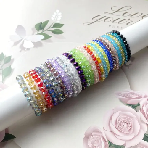 Miniatura 5 de Jmassyang Briolette Rondelle - Cuentas de cristal facetadas de 0.315 in para hacer joyas, pulseras, collares, aretes (negro, 250 unidades)
