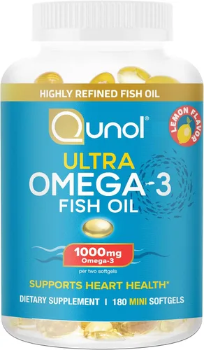 Miniatura 8 de Qunol Mini cápsulas blandas Omega 3 de aceite de pescado, 1000 mg Omega 3 EPA + DHA, suplementos ultra puros, apoyo para la salud cardíaca, sabor a