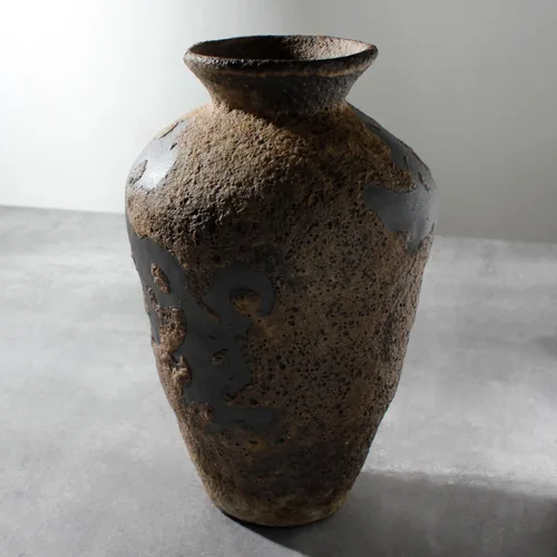 Miniatura 8 de Jarrón de cerámica oxidada, cerámica decorativa Wabi Sabi para centros de mesa, mesa, sala de estar, dormitorio, baño, decoración retro de granja