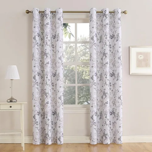 Miniatura 7 de No. 918 Marra - Panel de cortina semitransparente con ojales y estampado floral, 48 x 95 pulgadas, puerto