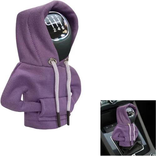Miniatura 18 de JOYCOURT 2 fundas para palanca de cambios de automóvil, sudadera con capucha cálida y a la moda, perilla de cambio de automóvil, decoración de rojo