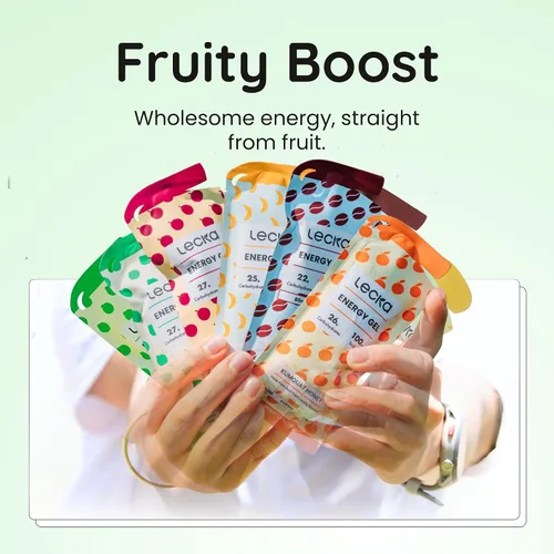 Miniatura 3 de Lecka Paquete variado de gel energético, 0.78-0.95 oz de carbohidratos, fruta real, sin maltodextrina, vegano, sin gluten, combustible para correr