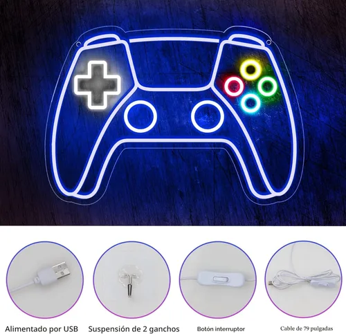 Miniatura 4 de Letrero de Neón para Gamers, Letrero de Neón LED con Forma de Gamepad para Decoración de Cuarto de Gamer, Letrero de Neón Gaming para Decoración