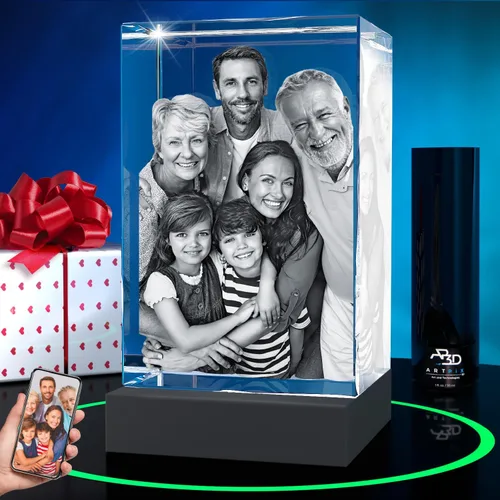 ArtPix 3D Foto de cristal de alta calidad, regalos personalizados para mujeres, esposa, ella, él, hombres, marido, abuela, gran regalo personalizado