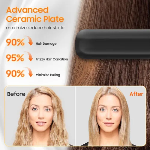 Miniatura 2 de Cordless Hair Straightener, Portable Flat Iron for Travel, 2 in 1 Hair Styling Tools for straightening and Curling, Lightweight on-The-go, 4500 mAh